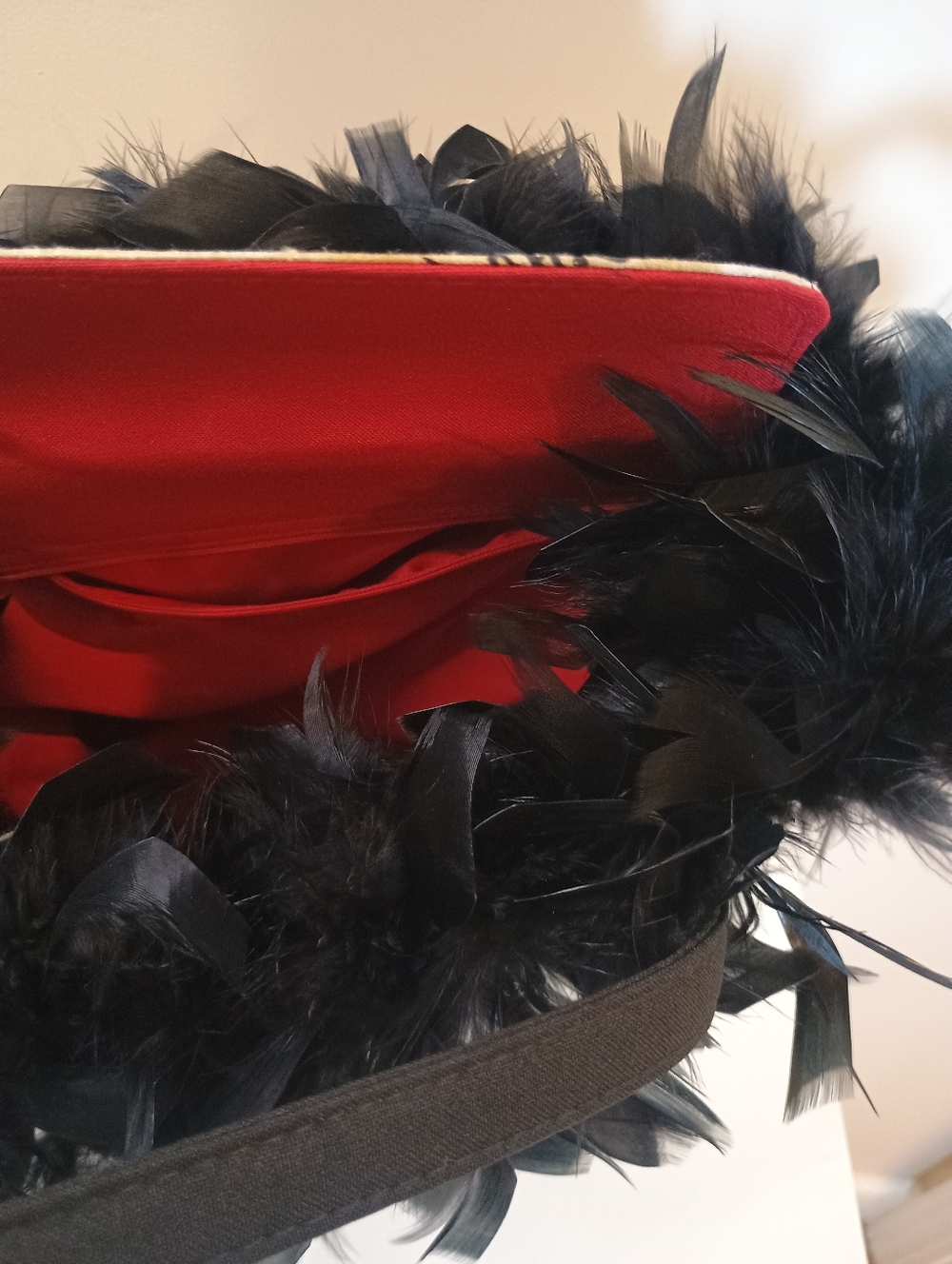 Steampunk 90's Y2k Gothic Black & Ivory Feather Trim Tote Bag - Picture 9 of 10
